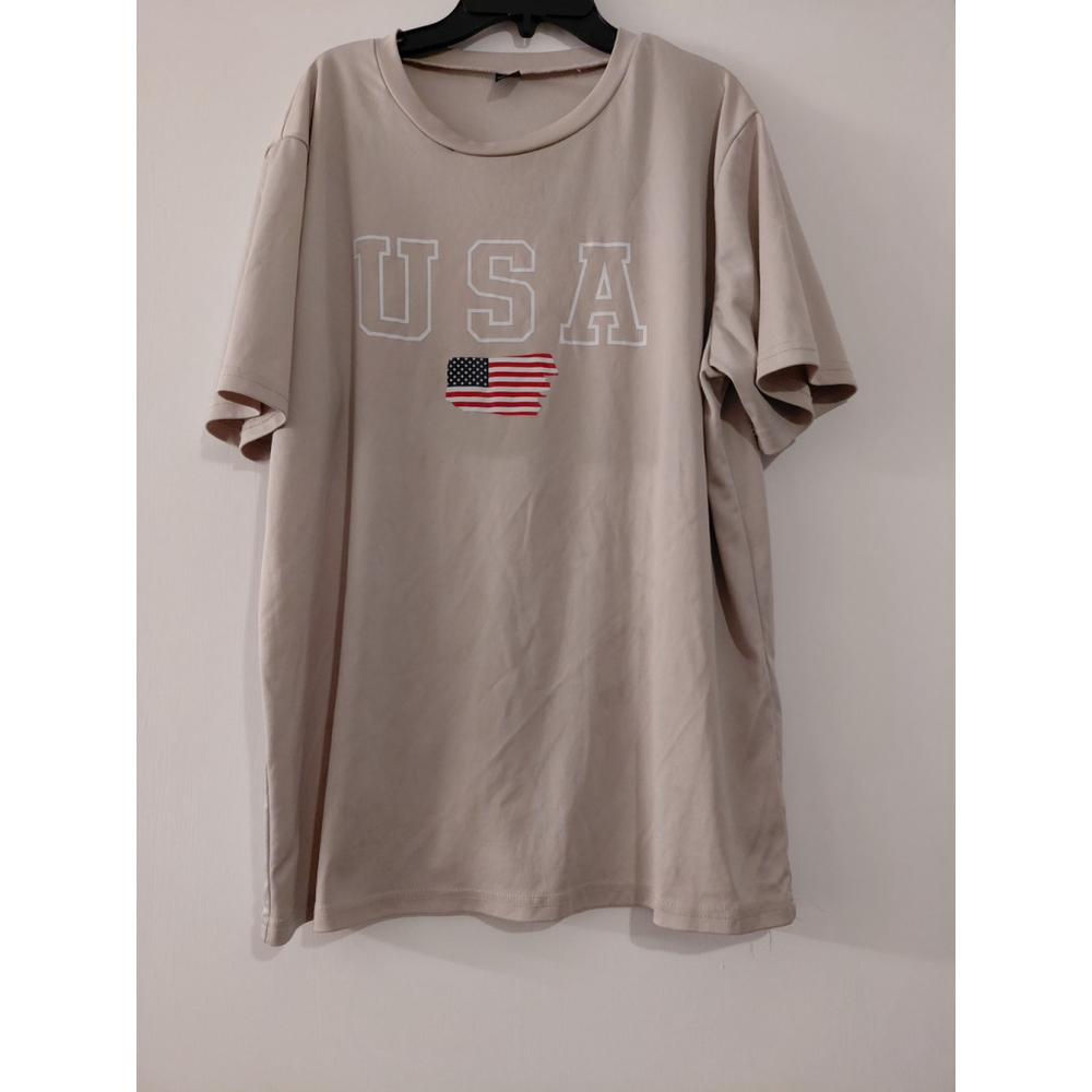 Men's Manfinity Dri-fit USA American Flag Print Short Sleeve T Shirt Size L
